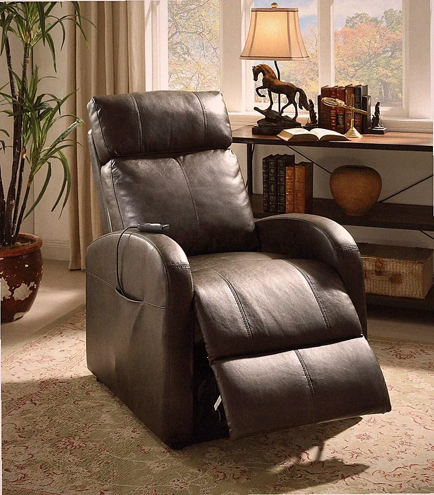 28 X 37 X 40 Dark Gray Pu Recliner With Power Lift