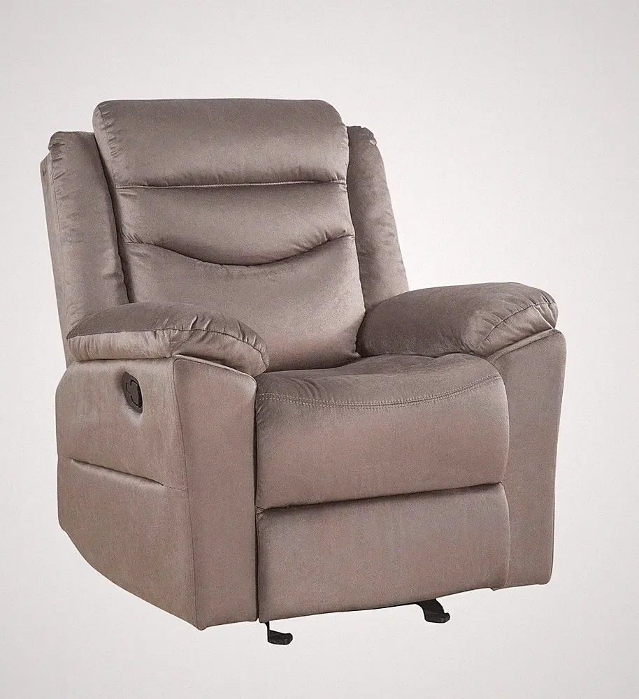 37" X 35" X 42" Velvet Upholstery Metal Reclining Mechanism Glider Recliner