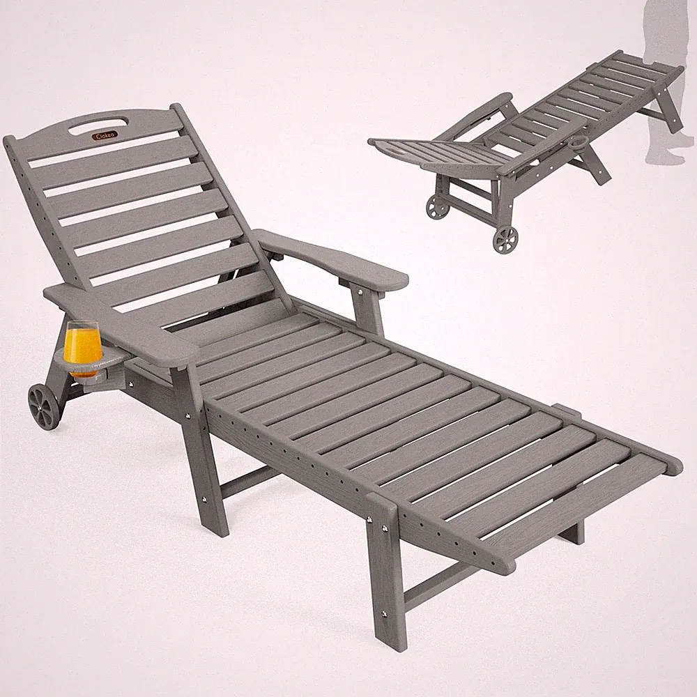Ciokea Lounge Chair Outdoor, Oversized Chaise Lounge Chair with 5 Positions,...