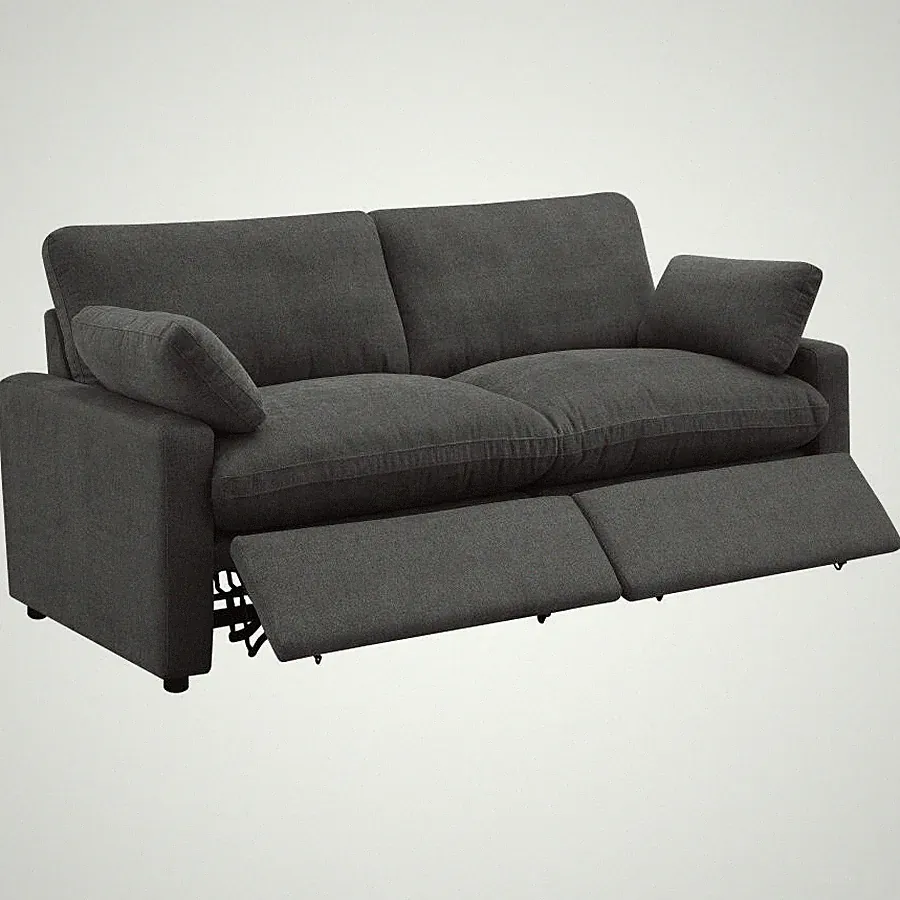 DARK GREY POWER 2 RECLINER RECLINING MODULAR LOVESEAT LIVING ROOM FURNITURE