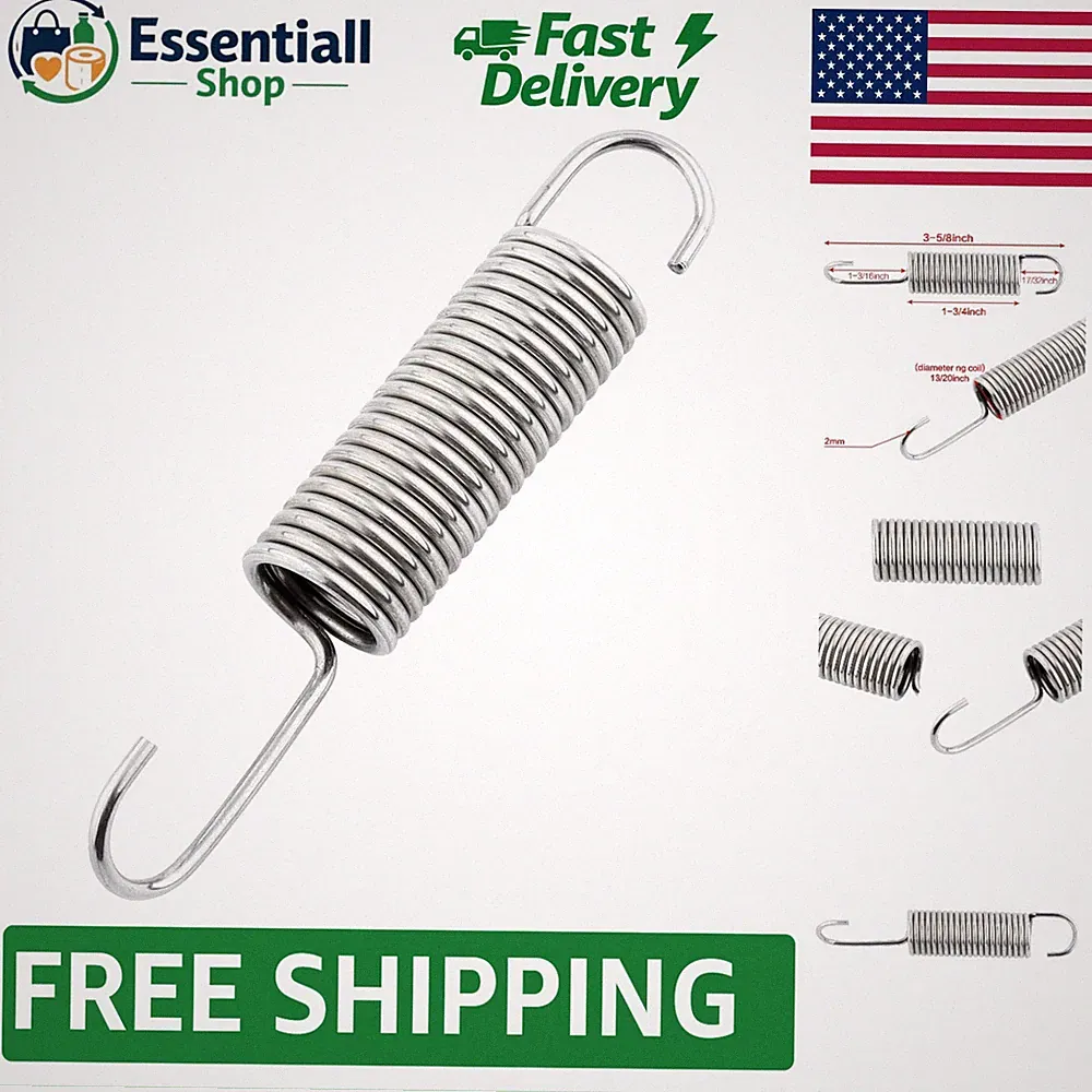 Durable 3-5/8" Stainless Steel Recliner Spring Replacement with Long Neck Hook
