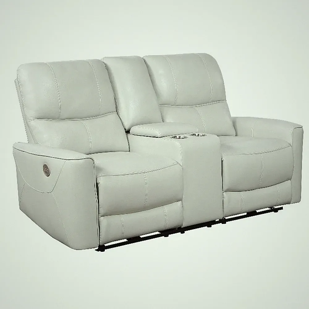 Greenfield Upholstered Power Reclining Loveseat Dove Grey