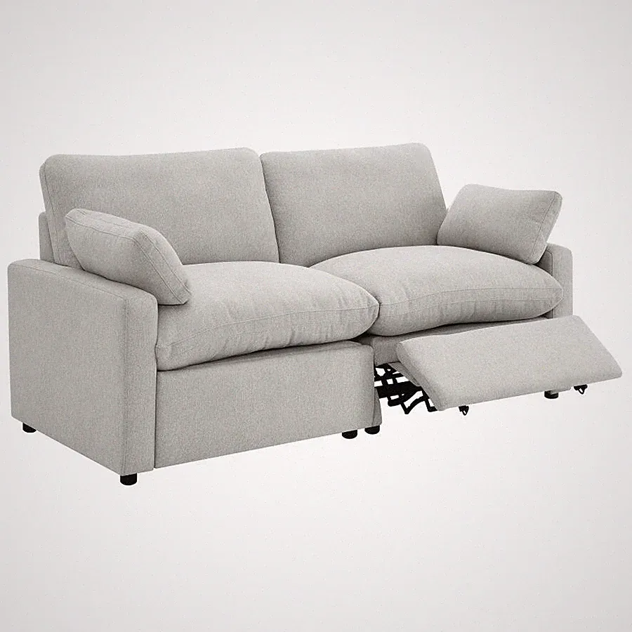 GREY POWER RECLINER MODULAR RECLINING LOVESEAT LIVING ROOM FURNITURE