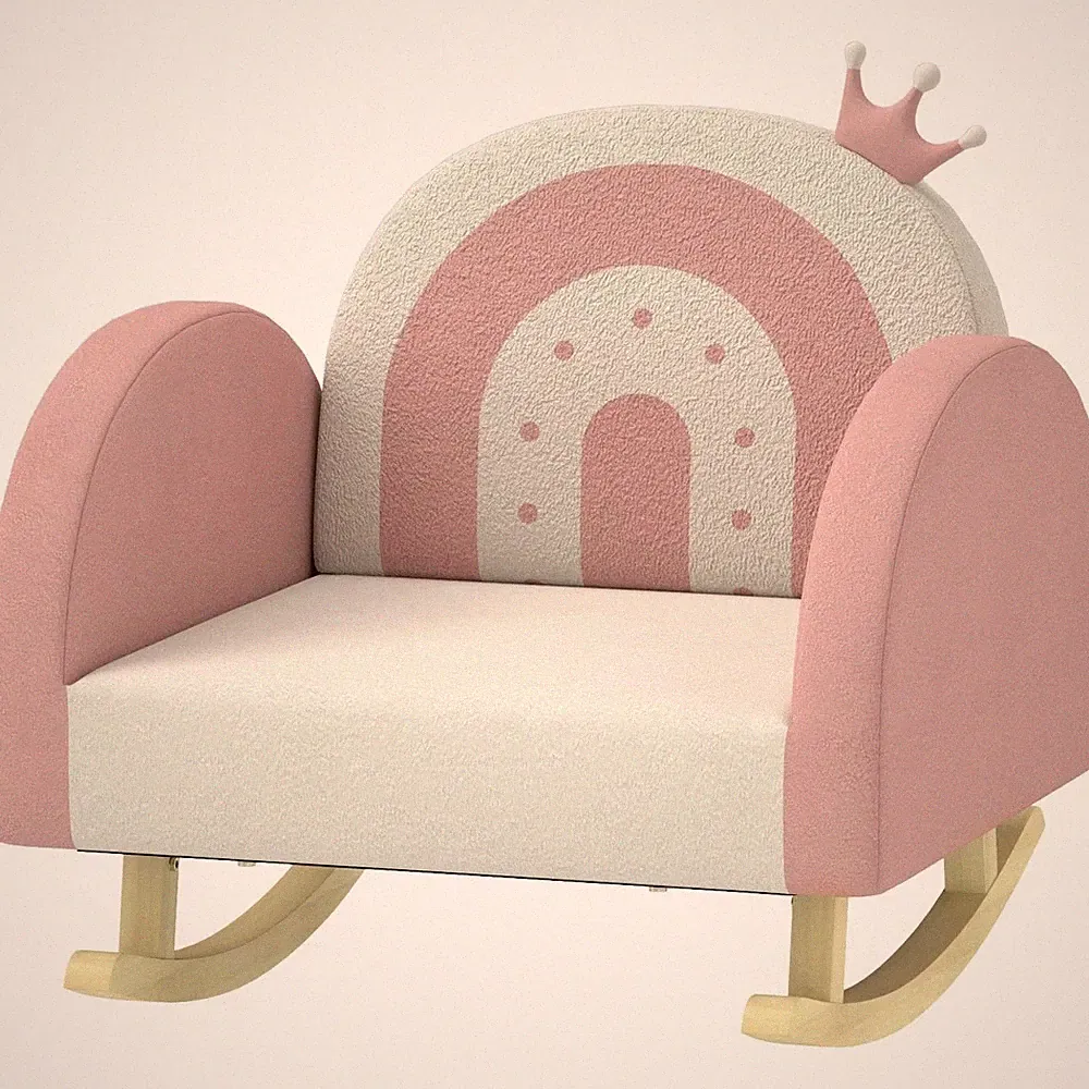 Kids Rocking Chair, Princess Crown Toddler Chair, Children's Armchair Rocker