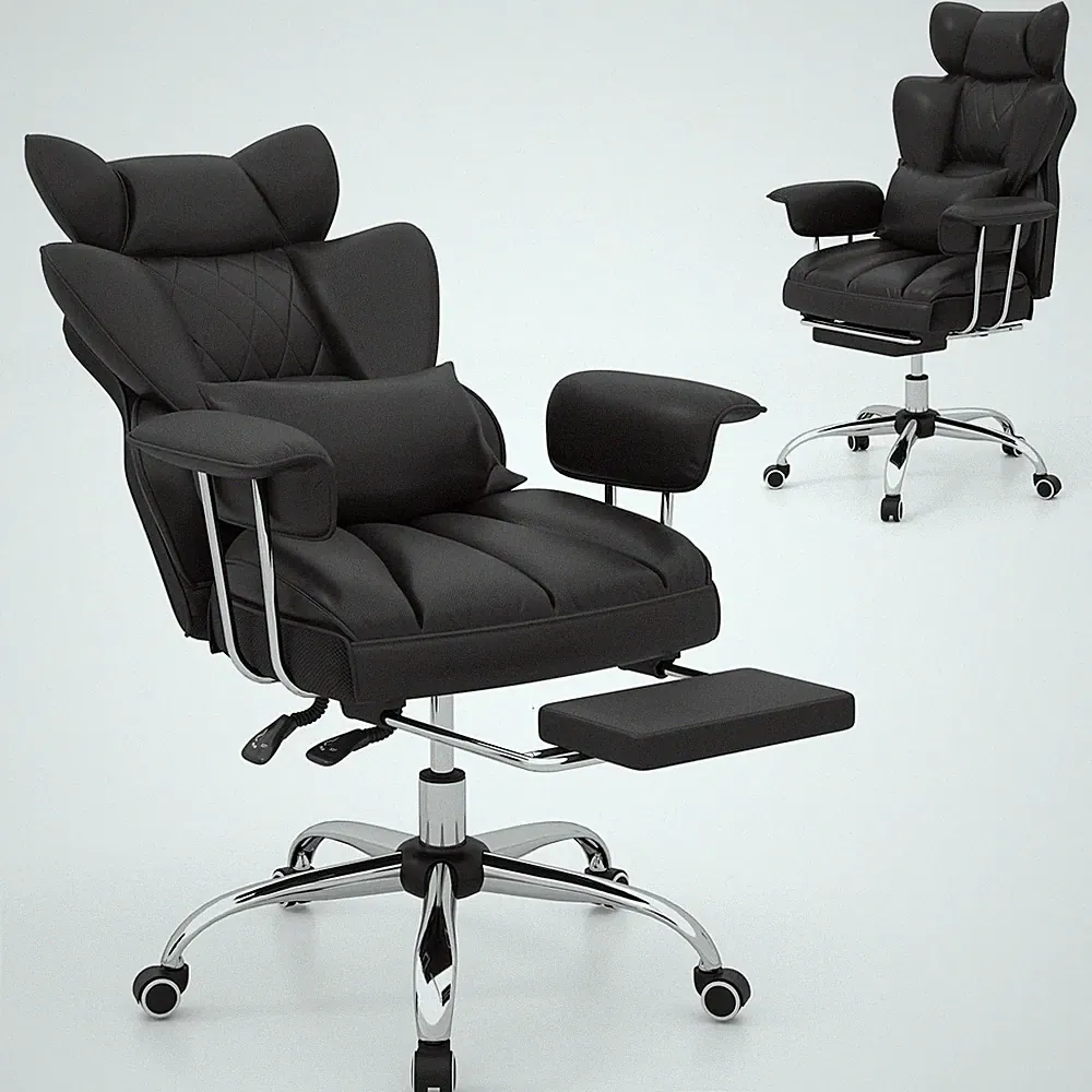 Office Desk Chair, Big and Tall Executive Office Chair with Foot Rest and Lum...