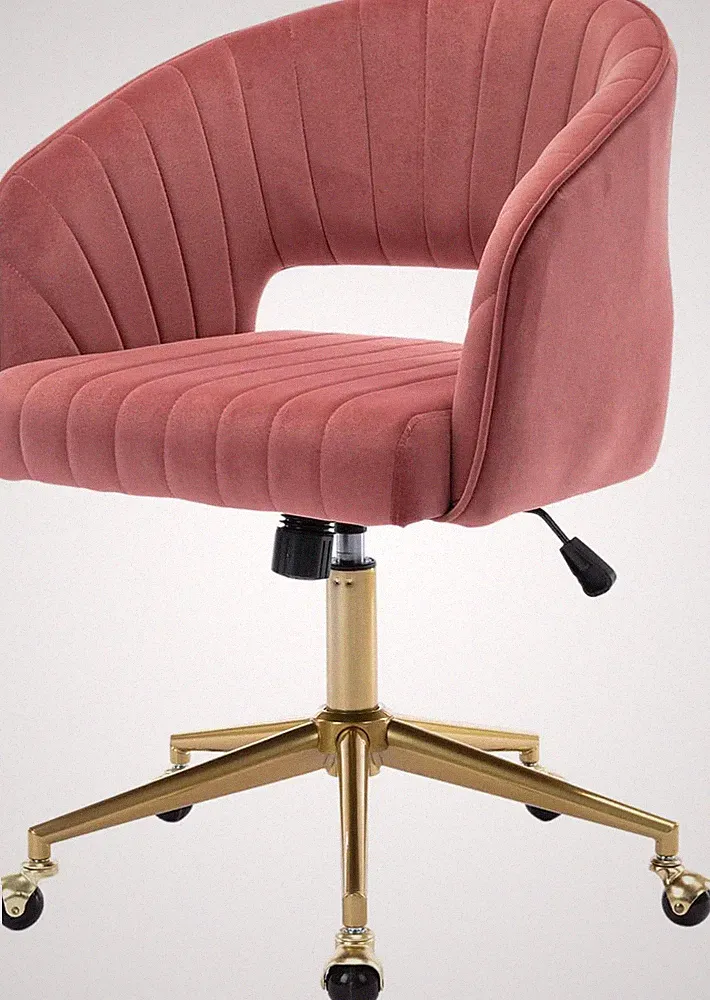 Velvet Ergonomic Desk Chair with Swivel Wheels for Home Office & Living Room