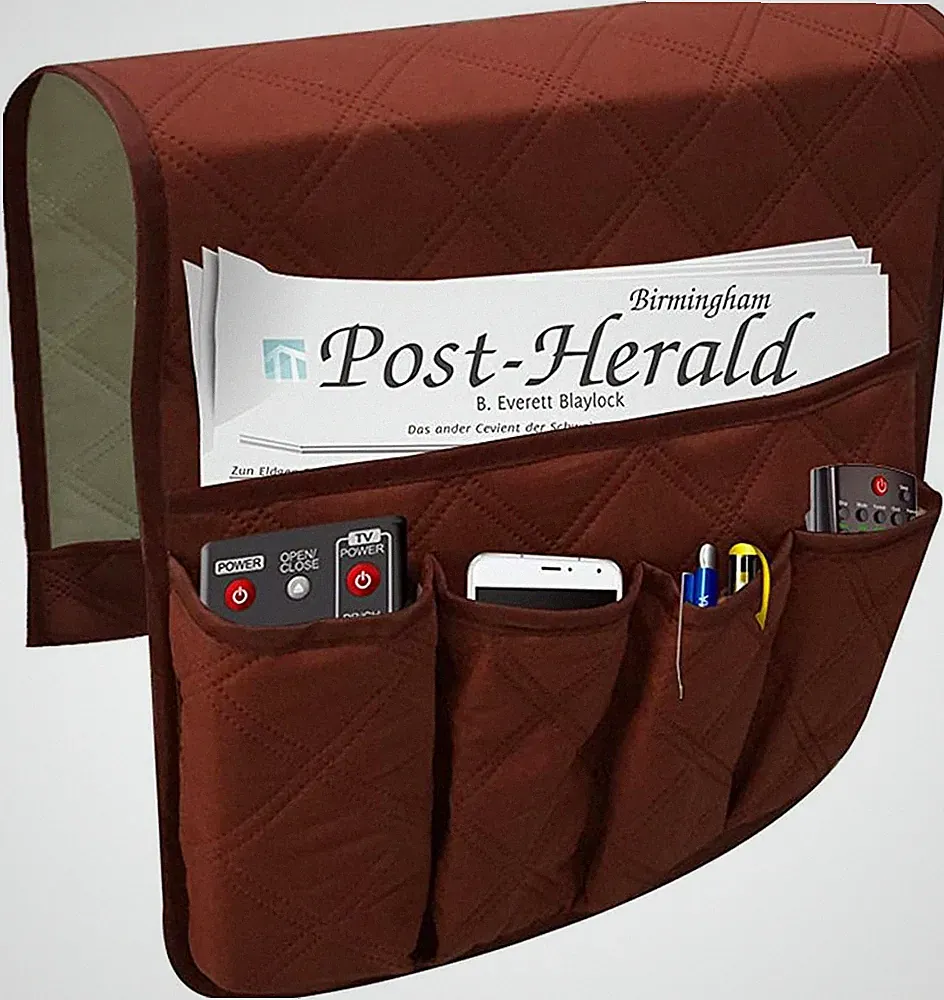 Waterproof Sofa Couch Chair Armrest Organizer with 5 Pockets,Armchair Caddy Fits