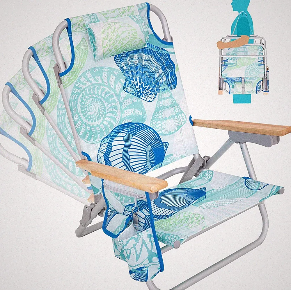 #WEJOY Beach Chair for Adults, Reclining Adjustable Position, Lay Flat Lightw...